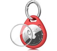 360° Protective Case for AirTag, AirTags Keyring Holder, Scratch-Resistant, Lock Design, Keychain for AirTag, TPU Full Cover Case for Key, Bag, Luggage, Pet Collar (Red)