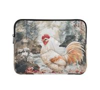 360 Protective Classical Laptop Case 13-14 In quilted Laptop Carrying Case with Zipper for Work Journey-Sweet Yuanbao Chicken A River L