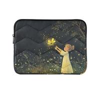 360 Protective Cute Sleeve for Laptop 13-14 In quilted Computer Sleeve with Zipper for Unisex Adult-Firefly Lighting Up The Summer Night L