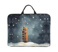 360 Protective Laptop Case 14 inch, Bear Building a Ladder Laptop Sleeve with Handle Shockproof Computer Bag Waterproof Traveling Computer Cover Notebook Case Briefcase Gifts for Men Women