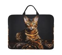 360 Protective Laptop Case 14 inch, Bengal Cat Laptop Sleeve with Handle Shockproof Computer Bag Waterproof Traveling Computer Cover Notebook Case Briefcase Gifts for Men Women