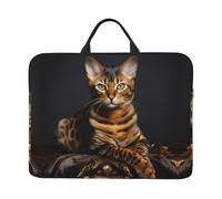 360 Protective Laptop Case 14 inch, Bengal Cat Laptop Sleeve with Handle Shockproof Computer Bag Waterproof Traveling Computer Cover Notebook Case Briefcase Gifts for Men Women