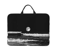 360 Protective Laptop Case 14 inch, Black and White Ocean Waves Laptop Sleeve with Handle Shockproof Computer Bag Waterproof Traveling Computer Cover Notebook Case Briefcase Gifts for Men Women
