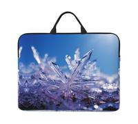 360 Protective Laptop Case 14 inch, Blue Ice Crystals Laptop Sleeve with Handle Shockproof Computer Bag Waterproof Traveling Computer Cover Notebook Case Briefcase Gifts for Men Women
