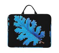 360 Protective Laptop Case 14 inch, Blue Oak Leaves Laptop Sleeve with Handle Shockproof Computer Bag Waterproof Traveling Computer Cover Notebook Case Briefcase Gifts for Men Women