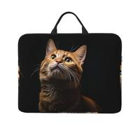 360 Protective Laptop Case 14 inch, Cat Looks Up Laptop Sleeve with Handle Shockproof Computer Bag Waterproof Traveling Computer Cover Notebook Case Briefcase Gifts for Men Women