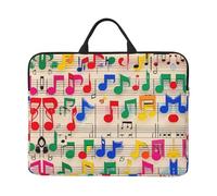 360 Protective Laptop Case 14 inch, Colorful Musical Notes Laptop Sleeve with Handle Shockproof Computer Bag Waterproof Traveling Computer Cover Notebook Case Briefcase Gifts for Men Women