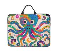 360 Protective Laptop Case 14 inch, Colorful Octopus Laptop Sleeve with Handle Shockproof Computer Bag Waterproof Traveling Computer Cover Notebook Case Briefcase Gifts for Men Women