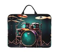 360 Protective Laptop Case 14 inch, Cool Drum Set Laptop Sleeve with Handle Shockproof Computer Bag Waterproof Traveling Computer Cover Notebook Case Briefcase Gifts for Men Women