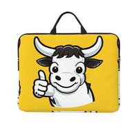 360 Protective Laptop Case 14 inch, Cow Giving Thumbs Up Laptop Sleeve with Handle Shockproof Computer Bag Waterproof Traveling Computer Cover Notebook Case Briefcase Gifts for Men Women