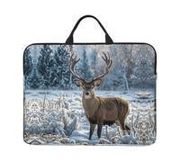 360 Protective Laptop Case 14 inch, Deer on Frozen Wilderness Laptop Sleeve with Handle Shockproof Computer Bag Waterproof Traveling Computer Cover Notebook Case Briefcase Gifts for Men Women
