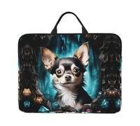 360 Protective Laptop Case 14 inch, Gem Cave Chihuahua Laptop Sleeve with Handle Shockproof Computer Bag Waterproof Traveling Computer Cover Notebook Case Briefcase Gifts for Men Women