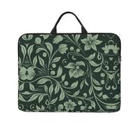 360 Protective Laptop Case 14 inch, Green Flowers Laptop Sleeve with Handle Shockproof Computer Bag Waterproof Traveling Computer Cover Notebook Case Briefcase Gifts for Men Women