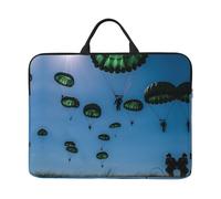 360 Protective Laptop Case 14 inch, Green Parachute Laptop Sleeve with Handle Shockproof Computer Bag Waterproof Traveling Computer Cover Notebook Case Briefcase Gifts for Men Women