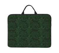 360 Protective Laptop Case 14 inch, Hunter Green Floral Petals Pattern Laptop Sleeve with Handle Shockproof Computer Bag Waterproof Traveling Computer Cover Notebook Case Briefcase Gifts for Men Women