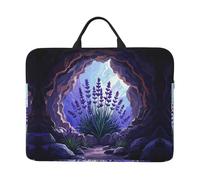 360 Protective Laptop Case 14 inch, Lavender flowers in a crystal cave Laptop Sleeve with Handle Shockproof Computer Bag Waterproof Traveling Computer Cover Notebook Case Briefcase Gifts for Men Women