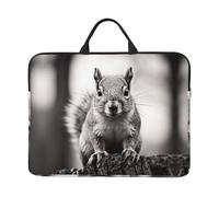 360 Protective Laptop Case 14 inch, Light Gray Squirrel Laptop Sleeve with Handle Shockproof Computer Bag Waterproof Traveling Computer Cover Notebook Case Briefcase Gifts for Men Women