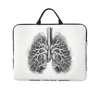 360 Protective Laptop Case 14 inch, Lungs Vector Image Laptop Sleeve with Handle Shockproof Computer Bag Waterproof Traveling Computer Cover Notebook Case Briefcase Gifts for Men Women