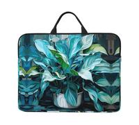 360 Protective Laptop Case 14 inch, Many Green Leaves Laptop Sleeve with Handle Shockproof Computer Bag Waterproof Traveling Computer Cover Notebook Case Briefcase Gifts for Men Women