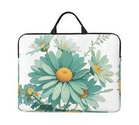 360 Protective Laptop Case 14 inch, Mint Green Watercolor Daisy Laptop Sleeve with Handle Shockproof Computer Bag Waterproof Traveling Computer Cover Notebook Case Briefcase Gifts for Men Women