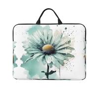 360 Protective Laptop Case 14 inch, Mint Green Watercolor Daisy Laptop Sleeve with Handle Shockproof Computer Bag Waterproof Traveling Computer Cover Notebook Case Briefcase Gifts for Men Women