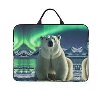 360 Protective Laptop Case 14 inch, Northern Lights Polar Bear Laptop Sleeve with Handle Shockproof Computer Bag Waterproof Traveling Computer Cover Notebook Case Briefcase Gifts for Men Women