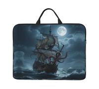 360 Protective Laptop Case 14 inch, Octopus Kraken Pirate Ship Ocean Laptop Sleeve with Handle Shockproof Computer Bag Waterproof Traveling Computer Cover Notebook Case Briefcase Gifts for Men Women
