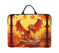 360 Protective Laptop Case 14 inch, Orange Cartoon Dragon Laptop Sleeve with Handle Shockproof Computer Bag Waterproof Traveling Computer Cover Notebook Case Briefcase Gifts for Men Women