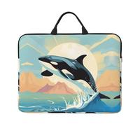 360 Protective Laptop Case 14 inch, Orca in The Sea Laptop Sleeve with Handle Shockproof Computer Bag Waterproof Traveling Computer Cover Notebook Case Briefcase Gifts for Men Women
