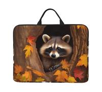 360 Protective Laptop Case 14 inch, Raccoon in The Fall Tree Hole Laptop Sleeve with Handle Shockproof Computer Bag Waterproof Traveling Computer Cover Notebook Case Briefcase Gifts for Men Women