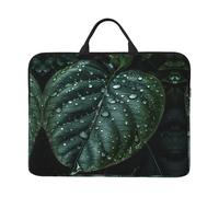 360 Protective Laptop Case 14 inch, Raindrops on Leaves Laptop Sleeve with Handle Shockproof Computer Bag Waterproof Traveling Computer Cover Notebook Case Briefcase Gifts for Men Women