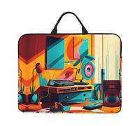 360 Protective Laptop Case 14 inch, Record Player Painting Laptop Sleeve with Handle Shockproof Computer Bag Waterproof Traveling Computer Cover Notebook Case Briefcase Gifts for Men Women