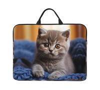 360 Protective Laptop Case 14 inch, Short Hair Kitten Laptop Sleeve with Handle Shockproof Computer Bag Waterproof Traveling Computer Cover Notebook Case Briefcase Gifts for Men Women