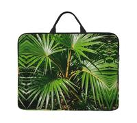 360 Protective Laptop Case 14 inch, Tropical Leaf Green Palm Laptop Sleeve with Handle Shockproof Computer Bag Waterproof Traveling Computer Cover Notebook Case Briefcase Gifts for Men Women