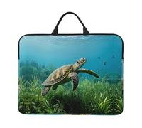 360 Protective Laptop Case 14 inch, Turtles and Seaweeds Laptop Sleeve with Handle Shockproof Computer Bag Waterproof Traveling Computer Cover Notebook Case Briefcase Gifts for Men Women