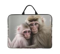 360 Protective Laptop Case 14 inch, Two Macaques Hugging Laptop Sleeve with Handle Shockproof Computer Bag Waterproof Traveling Computer Cover Notebook Case Briefcase Gifts for Men Women