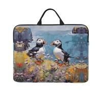 360 Protective Laptop Case 14 inch, Two Puffins Laptop Sleeve with Handle Shockproof Computer Bag Waterproof Traveling Computer Cover Notebook Case Briefcase Gifts for Men Women