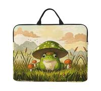 360 Protective Laptop Case 14 inch, Vintage Country Mushroom Frog Laptop Sleeve with Handle Shockproof Computer Bag Waterproof Traveling Computer Cover Notebook Case Briefcase Gifts for Men Women