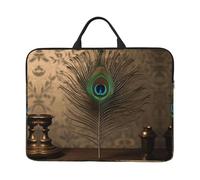 360 Protective Laptop Case 14 inch, Vintage Hippie Peacock Feathers Laptop Sleeve with Handle Shockproof Computer Bag Waterproof Traveling Computer Cover Notebook Case Briefcase Gifts for Men Women