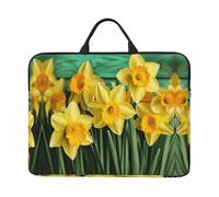 360 Protective Laptop Case 14 inch, Yellow Daffodils Flowers Laptop Sleeve with Handle Shockproof Computer Bag Waterproof Traveling Computer Cover Notebook Case Briefcase Gifts for Men Women