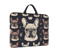 360° Protective Laptop Sleeve 14 in Laptop Case Bag I Love French Bulldog Computer Carrying Cover with Handle