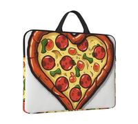 360° Protective Laptop Sleeve 14 in Laptop Case Bag I Love Pizza Heart Computer Carrying Cover with Handle