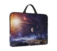 360° Protective Laptop Sleeve 14 in Laptop Case Bag Outer Space Galaxy Universe Computer Carrying Cover with Handle