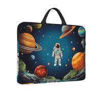 360° Protective Laptop Sleeve 14 in Laptop Case Bag Outer Space Rocket Astronaut Computer Carrying Cover with Handle