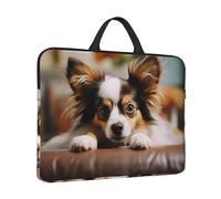 360° Protective Laptop Sleeve 14 in Laptop Case Bag Papillon Lying on Tummy Computer Carrying Cover with Handle