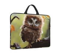 360° Protective Laptop Sleeve 14 in Laptop Case Bag Real Cute Owls Computer Carrying Cover with Handle