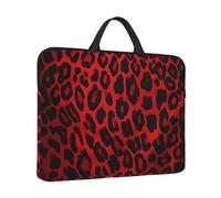 360° Protective Laptop Sleeve 14 in Laptop Case Bag Red Leopard Pattern Computer Carrying Cover with Handle