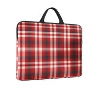 360° Protective Laptop Sleeve 14 in Laptop Case Bag Red Plaid Computer Carrying Cover with Handle