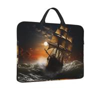 360° Protective Laptop Sleeve 14 in Laptop Case Bag Sailing Ship in Storm Computer Carrying Cover with Handle