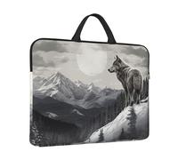 360° Protective Laptop Sleeve 14 in Laptop Case Bag Snow Mountain Lone Wolf Computer Carrying Cover with Handle